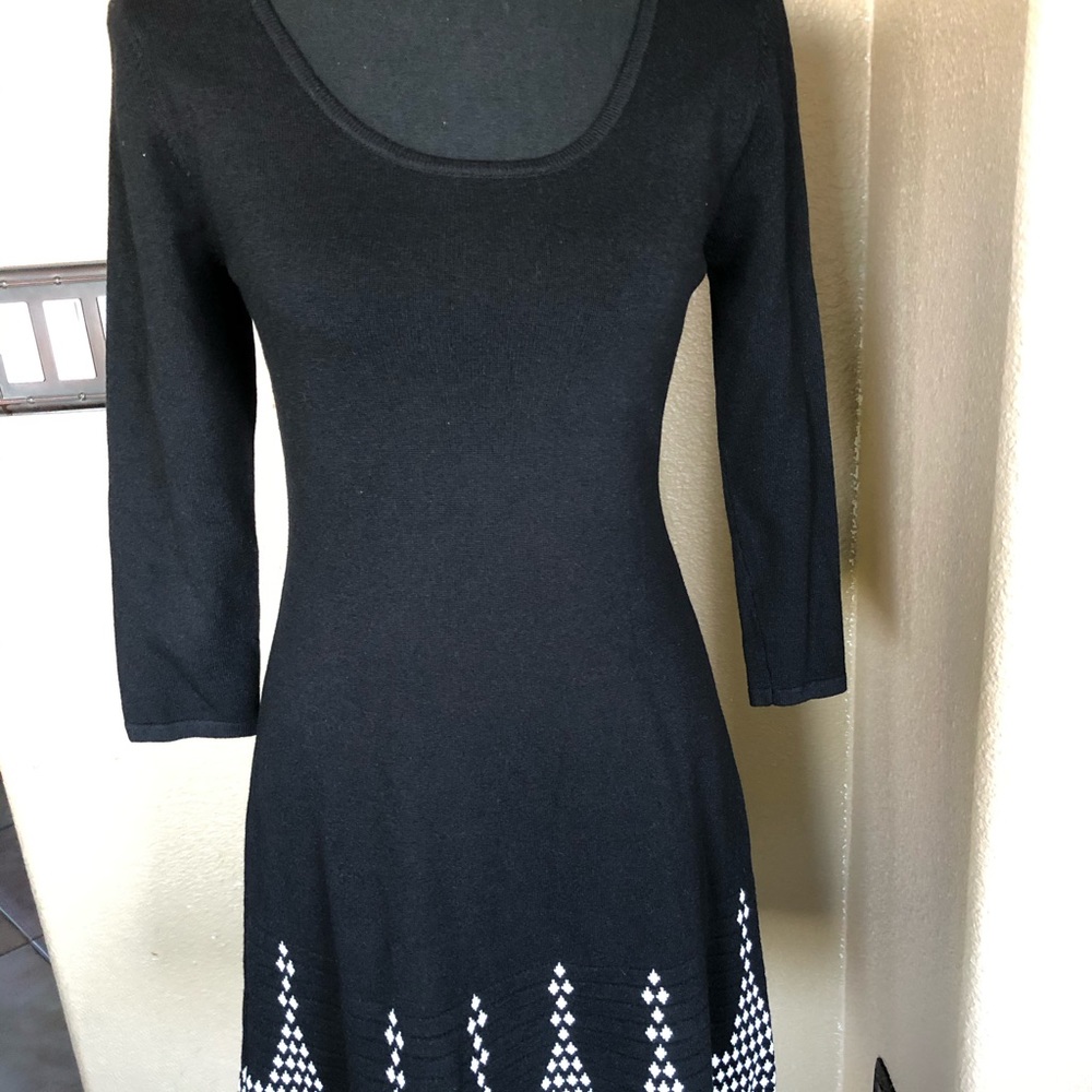 Nine West net dress black midi long sleeve